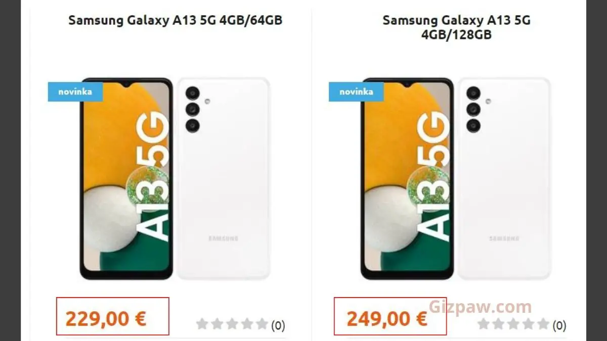 Samsung Galaxy A13 5G European Pricing